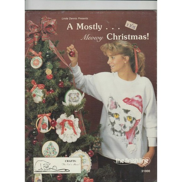 The Finish Line A Mostly Meowy Christmas by Linda Dennis Fabric Painting - Picture 1 of 2